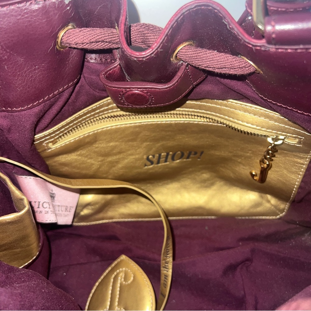 Vintage Pink JUICY couture bag purse Y2K preloved velour tote RARE hearts - Picture 10 of 15